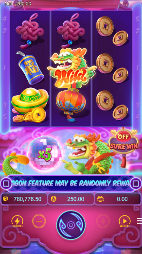 Tela oficial com Sure Win desligado e aposta de 250,00